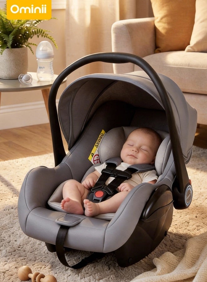 أوميني مقعد سيارة للأطفال خفيف الوزن, مظلة شمسية كبيرة لحماية الطفل أثناء الخروج, وسادة ناعمة قابلة للتنفس لراحة أكبر, استخدام متعدد للسيارة والمنزل والخروج, مناسب من 0 إلى 18 شهرًا - Image 1